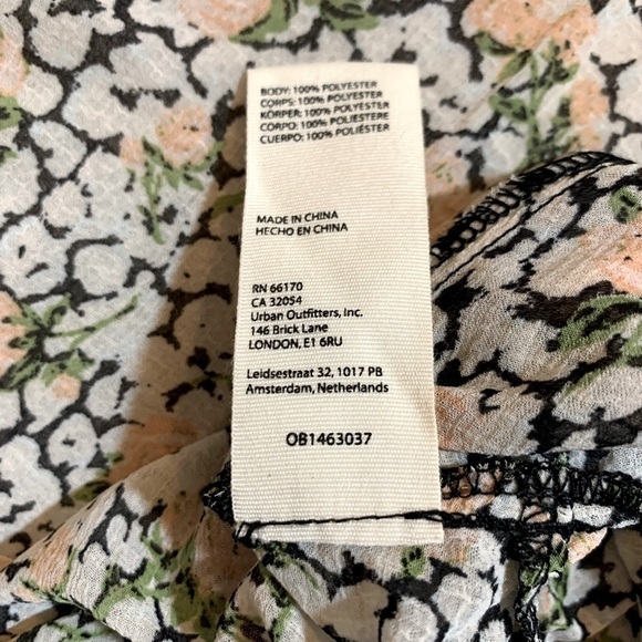 Free People Green and White Ruffled Wrap Maxi Dress Floral Women Medium - Picture 6 of 9